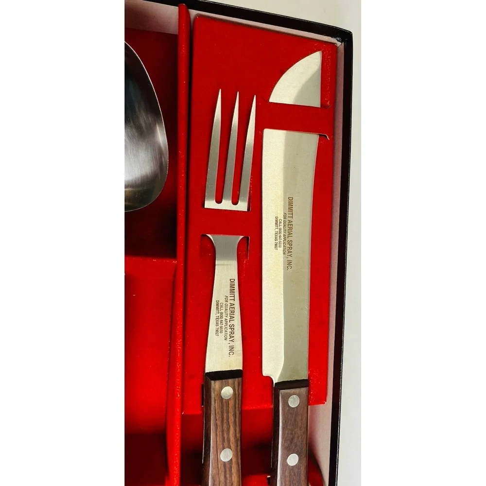 Vermco Stainless Steel Serving Set 2 Spoons Knife Fork Stainless‎ Japan Boxed